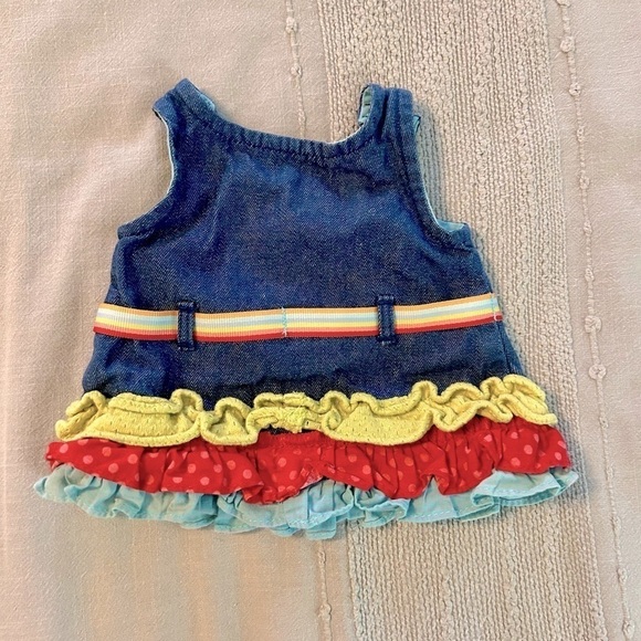 American Girl Denim Dress with Yellow and Red Accents bitty and 18 inch - Picture 2 of 2